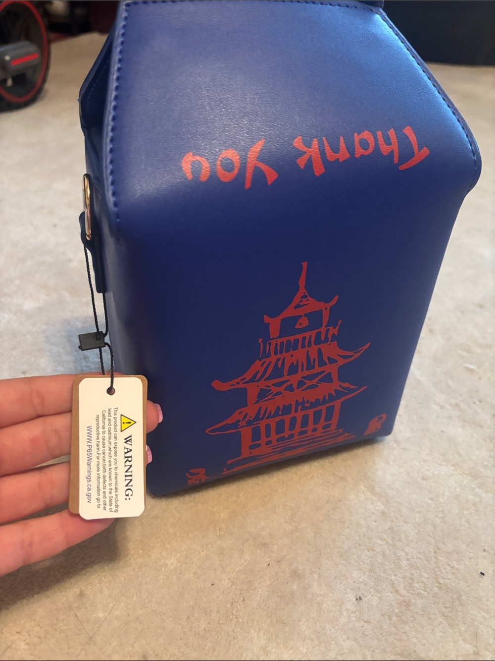 Chinese takeout container crossbody bag